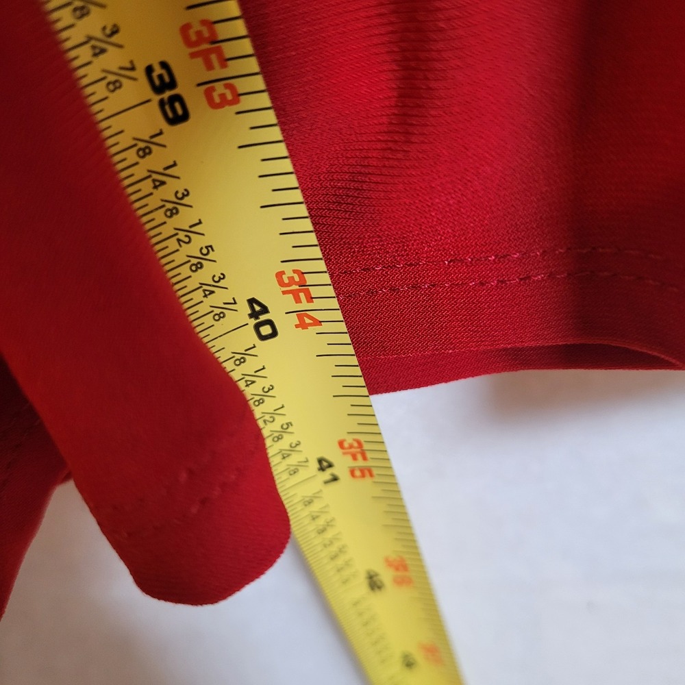 Lauren Ralph Lauren Womens Faux Wrap Ruffle Midi Dress Size 12 Red Holiday Love - Picture 6 of 8